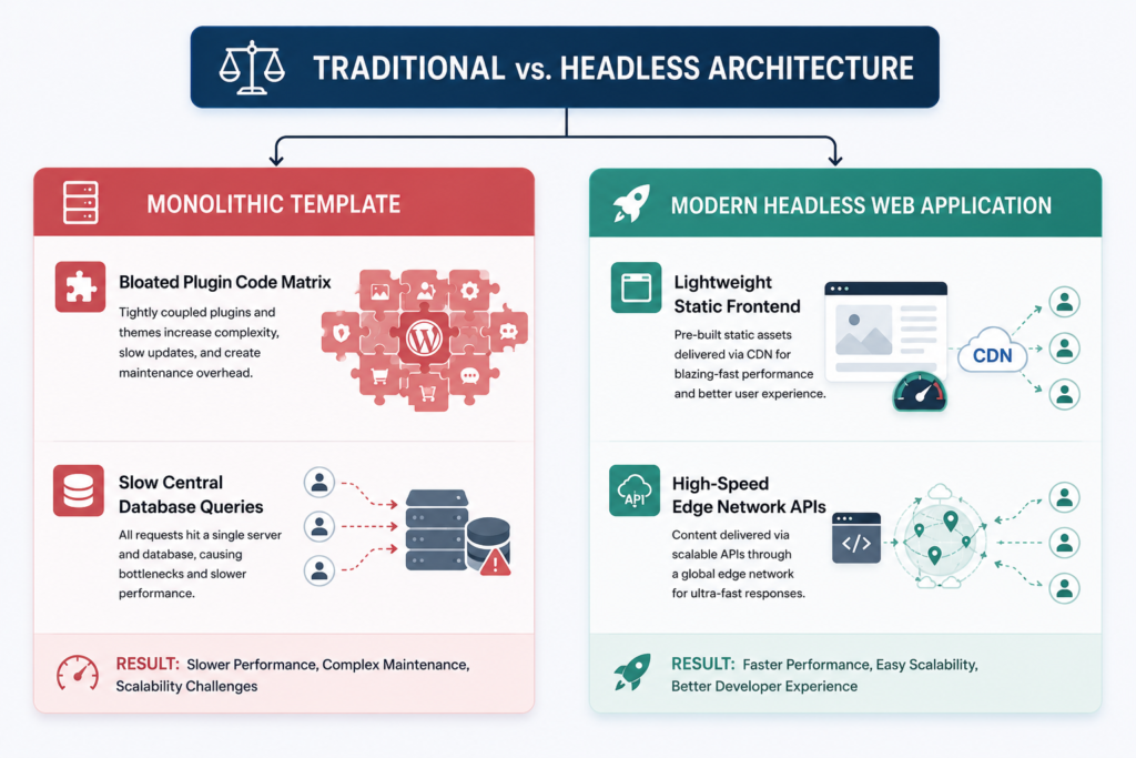 traditional vs Headless Architecture